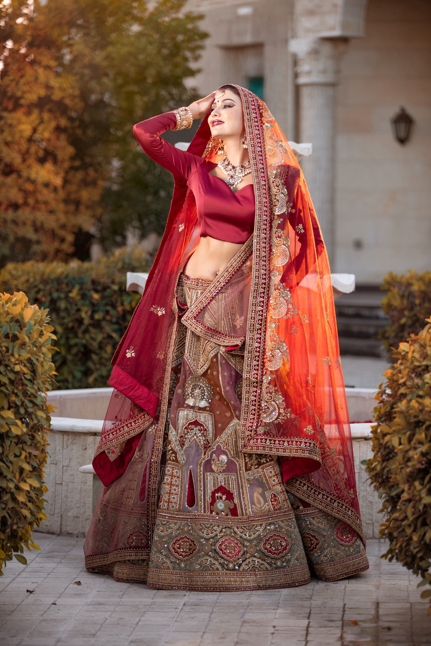 Bridal Lehenga with Elephant embroidery