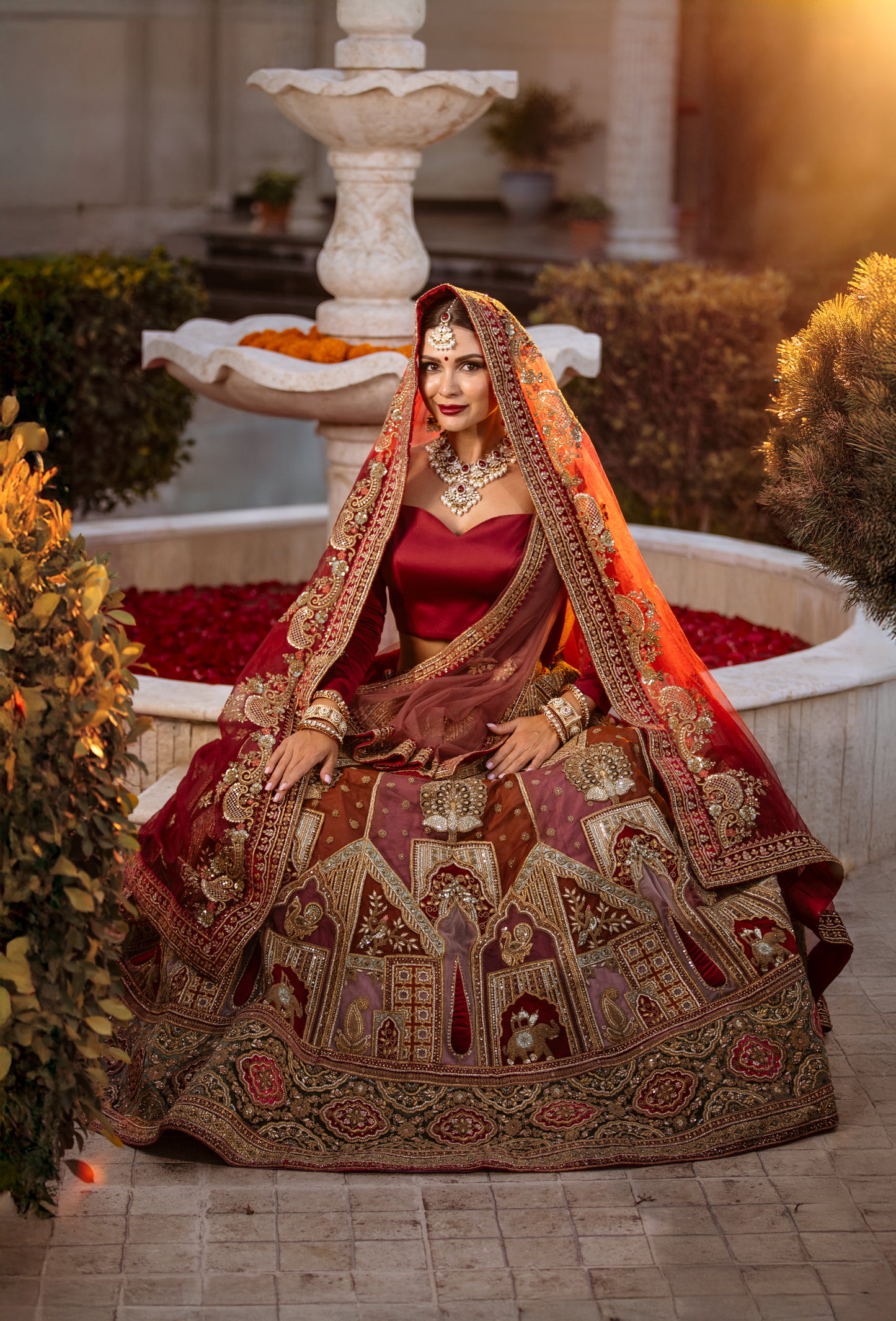 Bridal Lehenga with Elephant embroidery